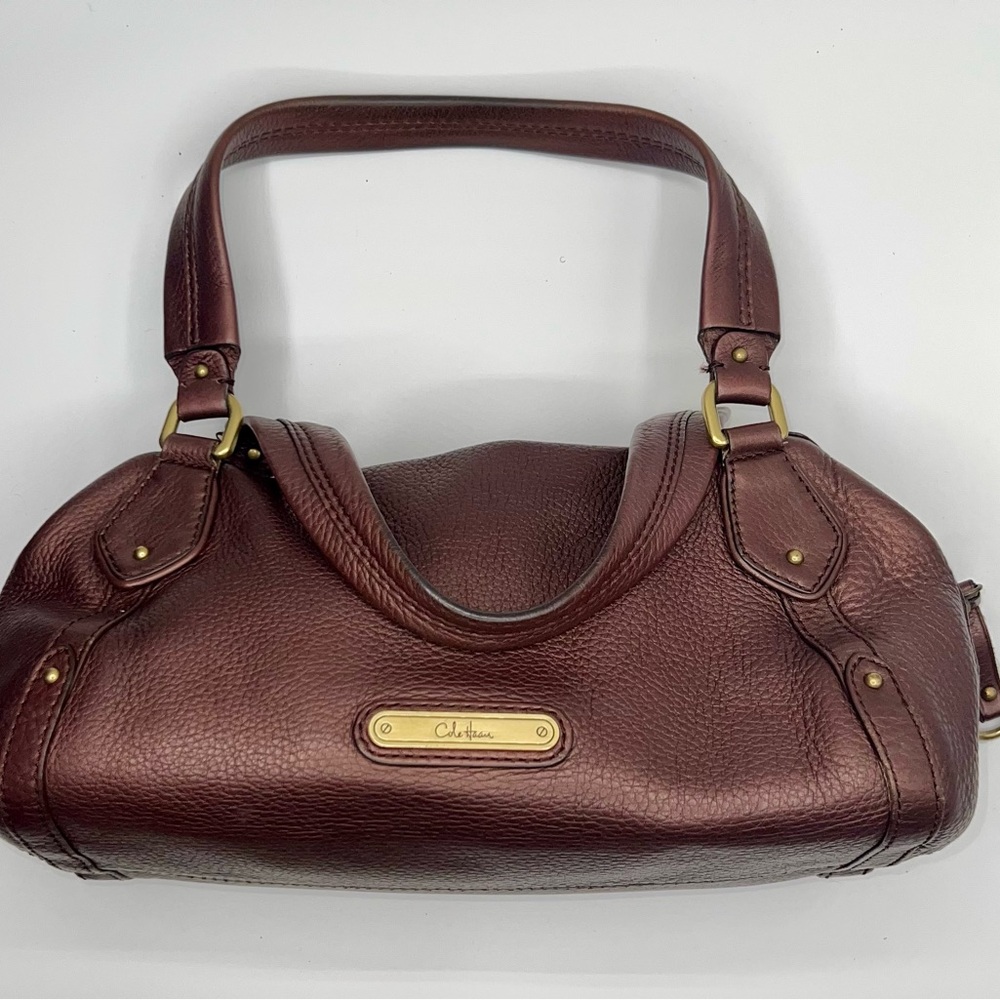 Cole Haan Purple Leather Satchel